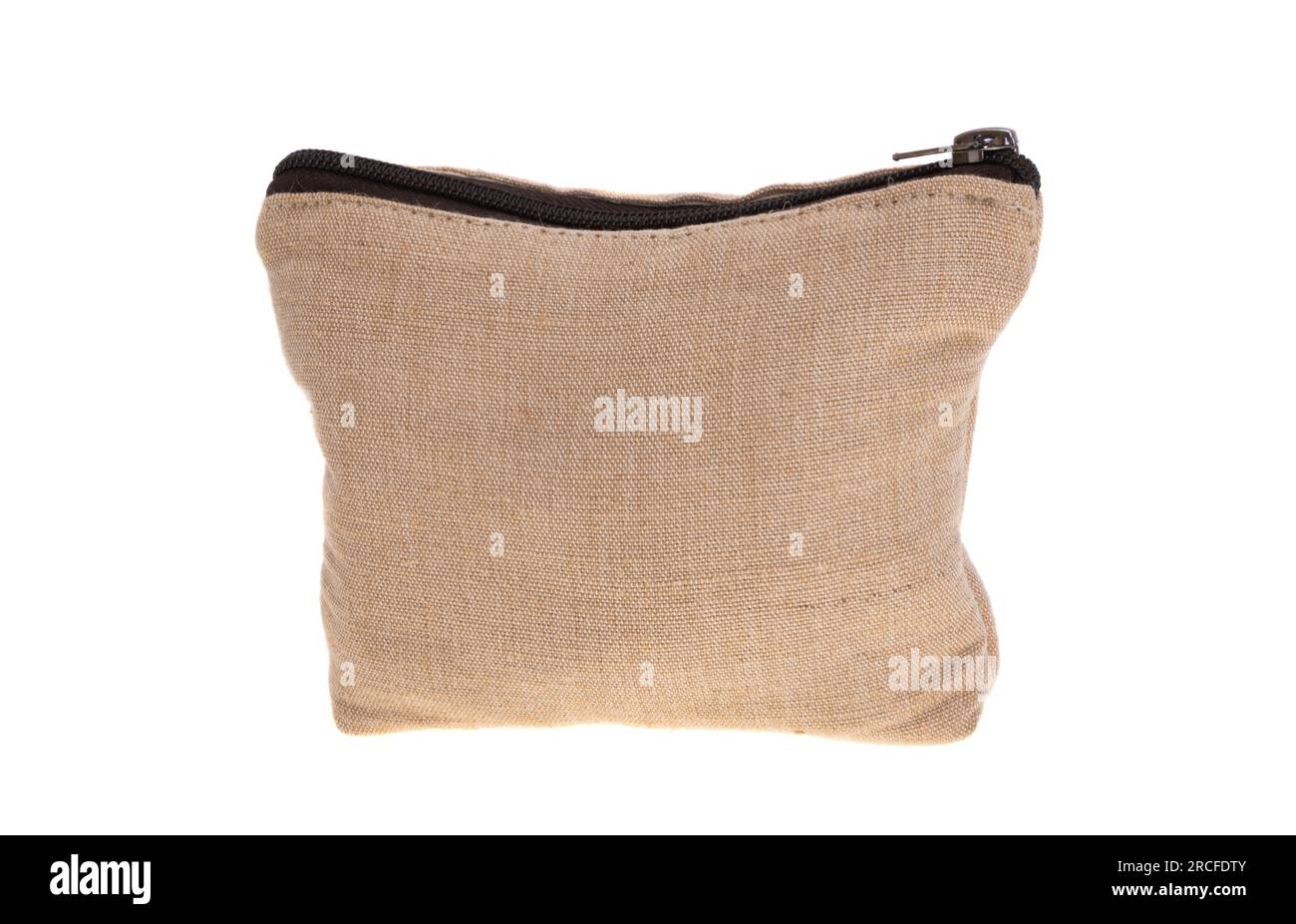 canvas cosmetic bag isolated on white background Stock Photo