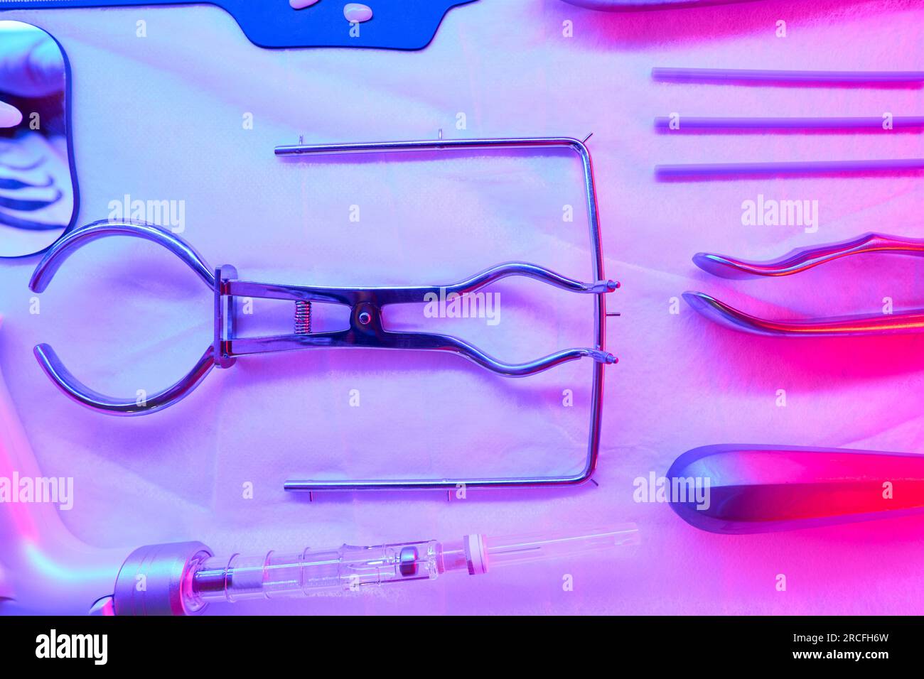 Medical instruments are sterilized under an infrared lamp Stock Photo Alamy