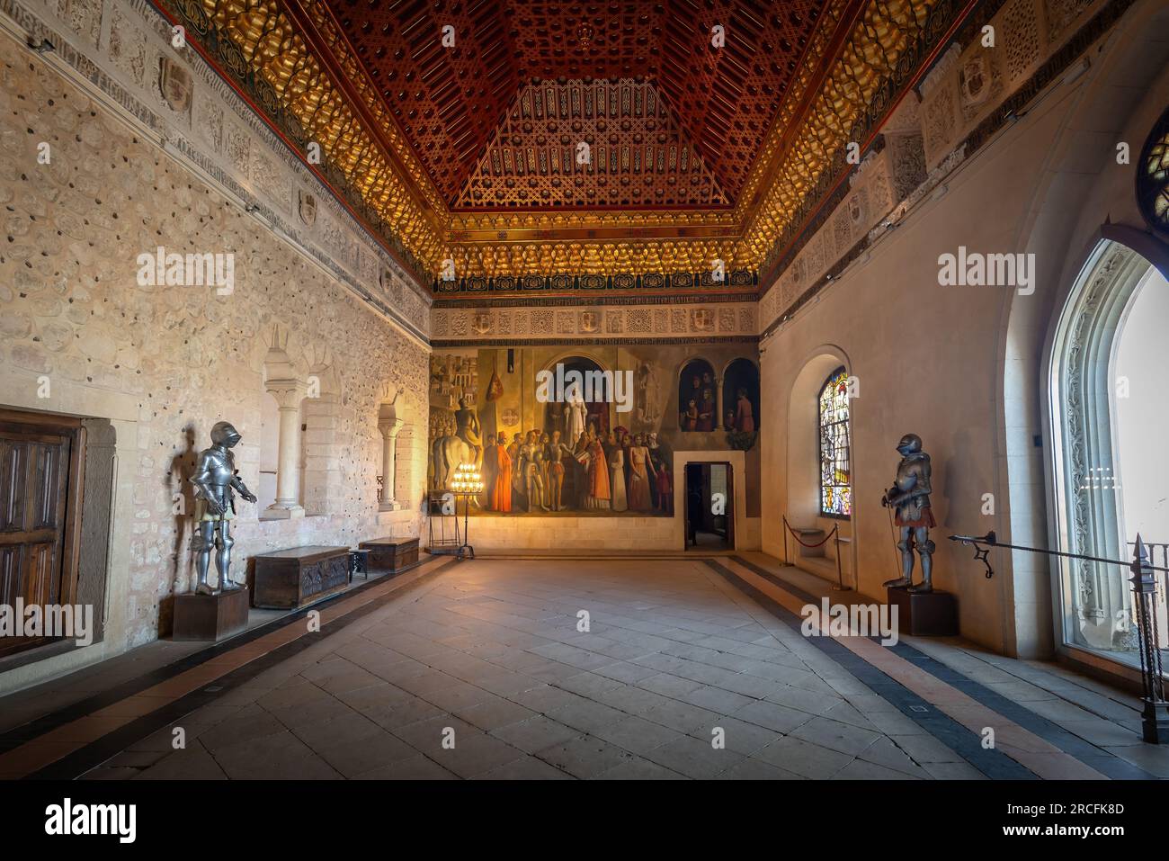 Hall of the Galley at Alcazar of Segovia Interior - Segovia, Spain Stock Photo