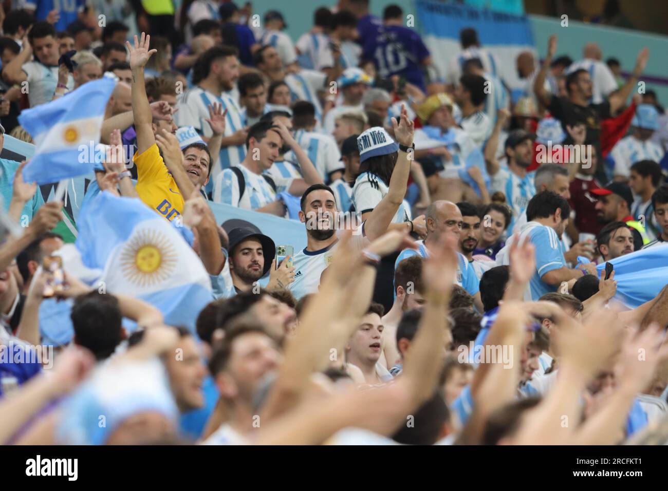 Lusail, Qatar, 26, November, 2022. Fans of Argentina during the match between Argentina vs. Mexico, Match 24  Fifa World Cup Qatar 2022. Credit: Fabid Stock Photo