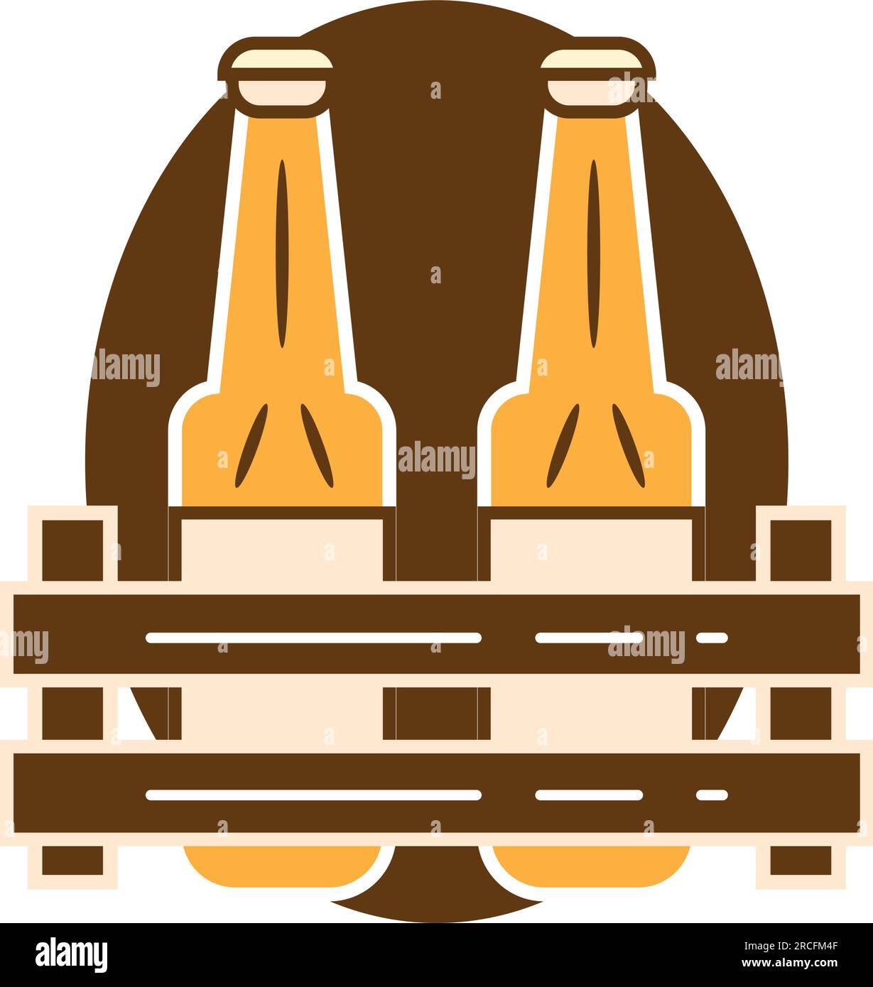 Isolated pair of beer bottles icon Vector Stock Vector