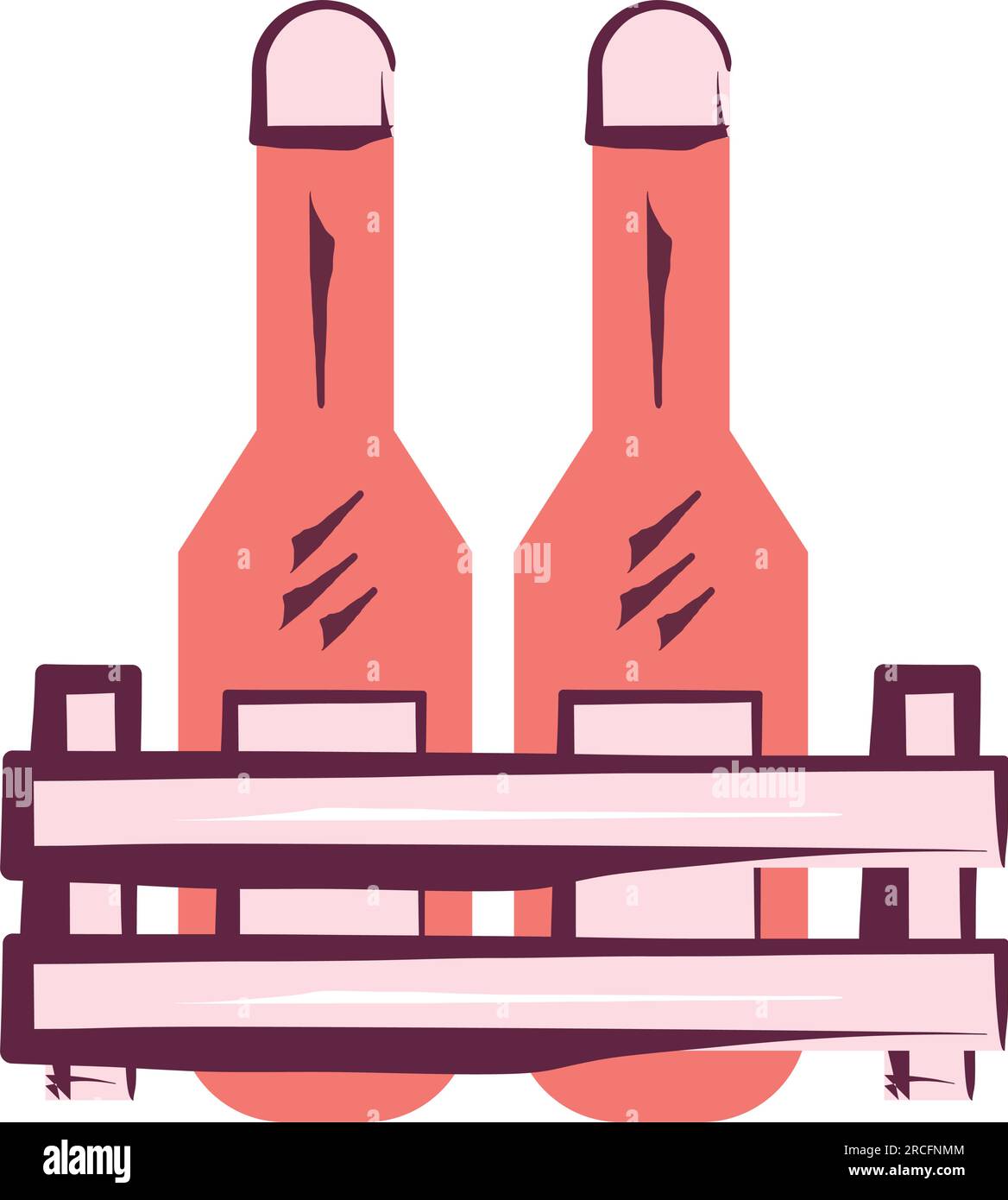 Isolated pair of beer bottles icon Vector Stock Vector