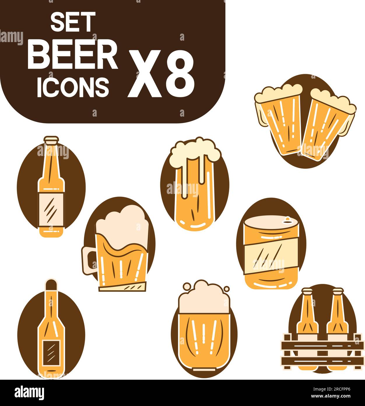 Beer beverage icons on Stock Vector Images - Alamy