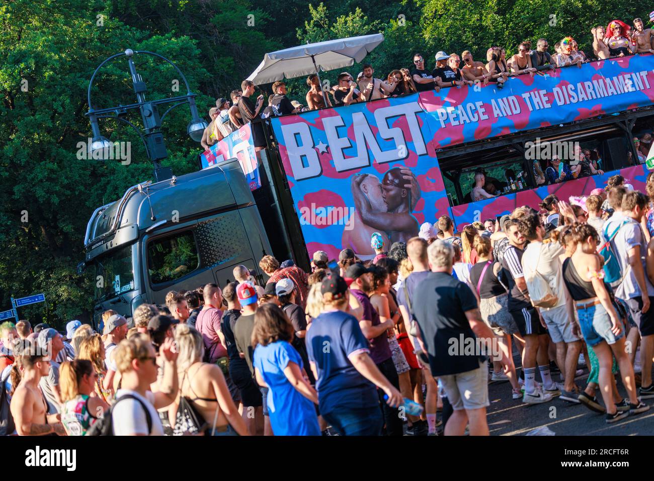 Berlin, Berlin/Germany - July 08.2023: Rave the Planet parade in Berlin ...