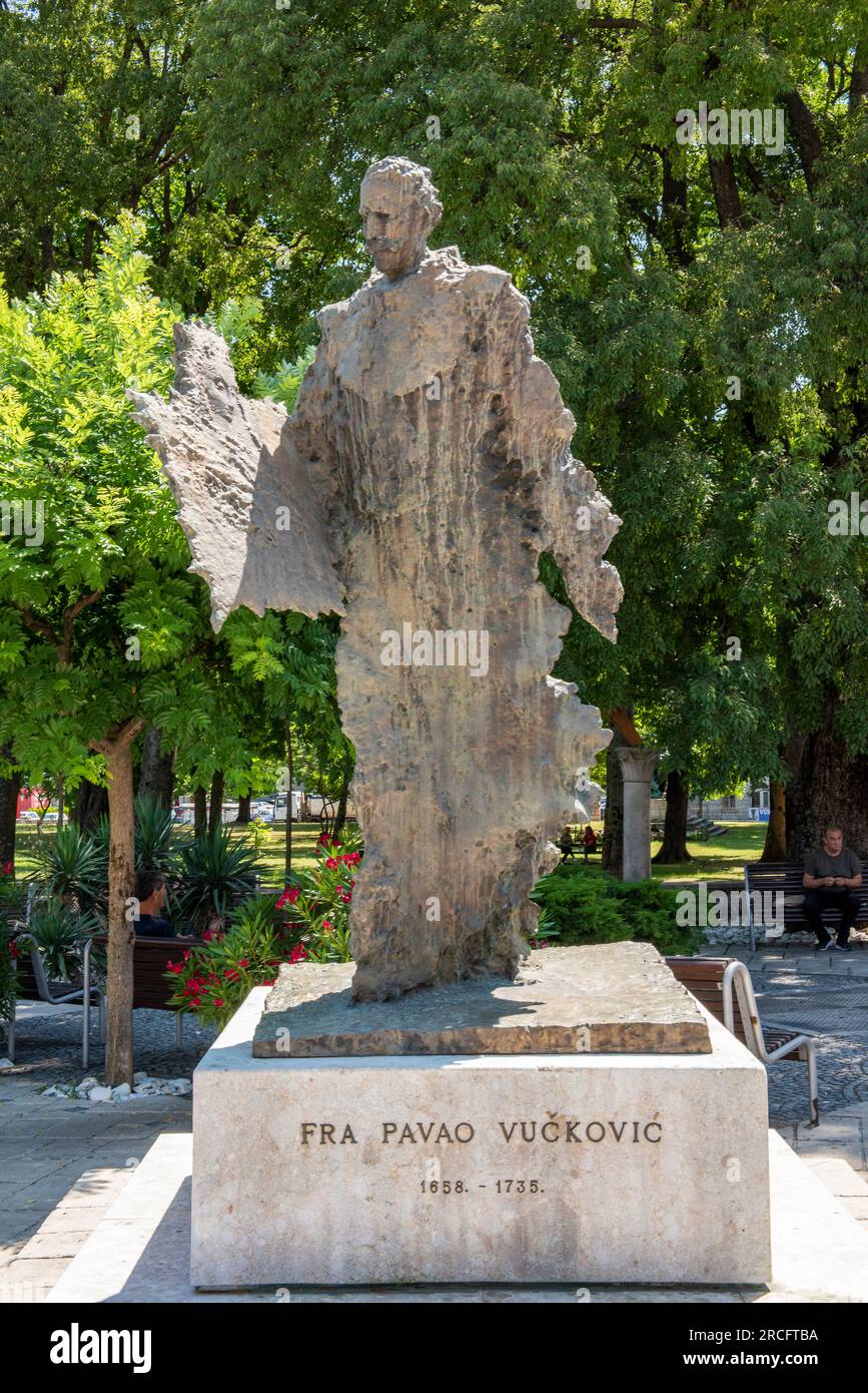 statue of fra pavao vuckovic in sinj town centre, split, croatia Stock Photo