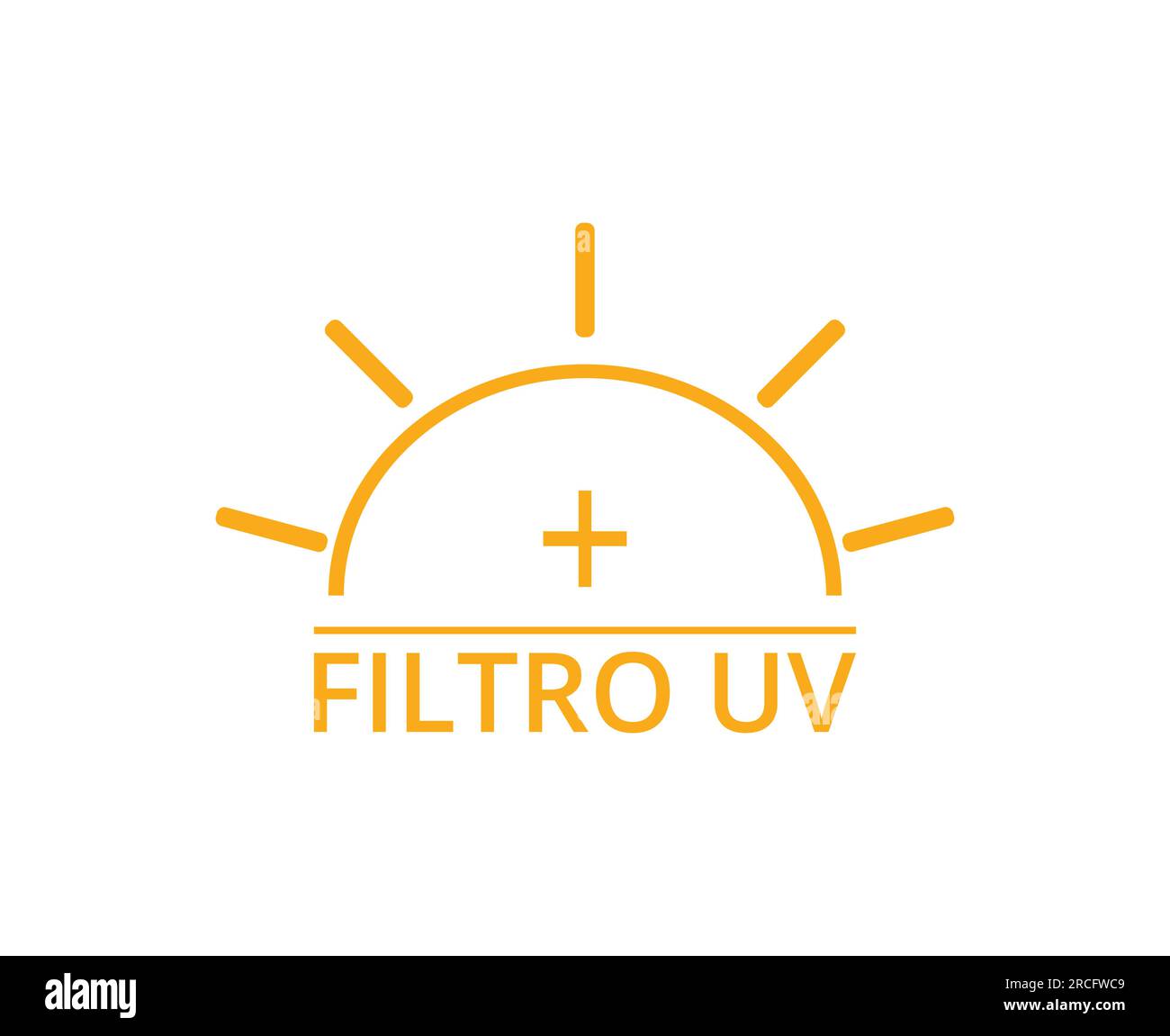 Isolated UV Blocking Filter Symbol Spanish Version. Stock Vector