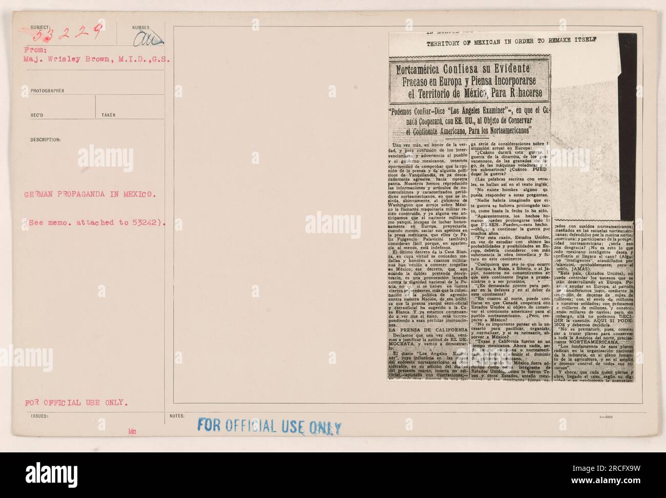 Image A black and white photograph depicting a newspaper headline with