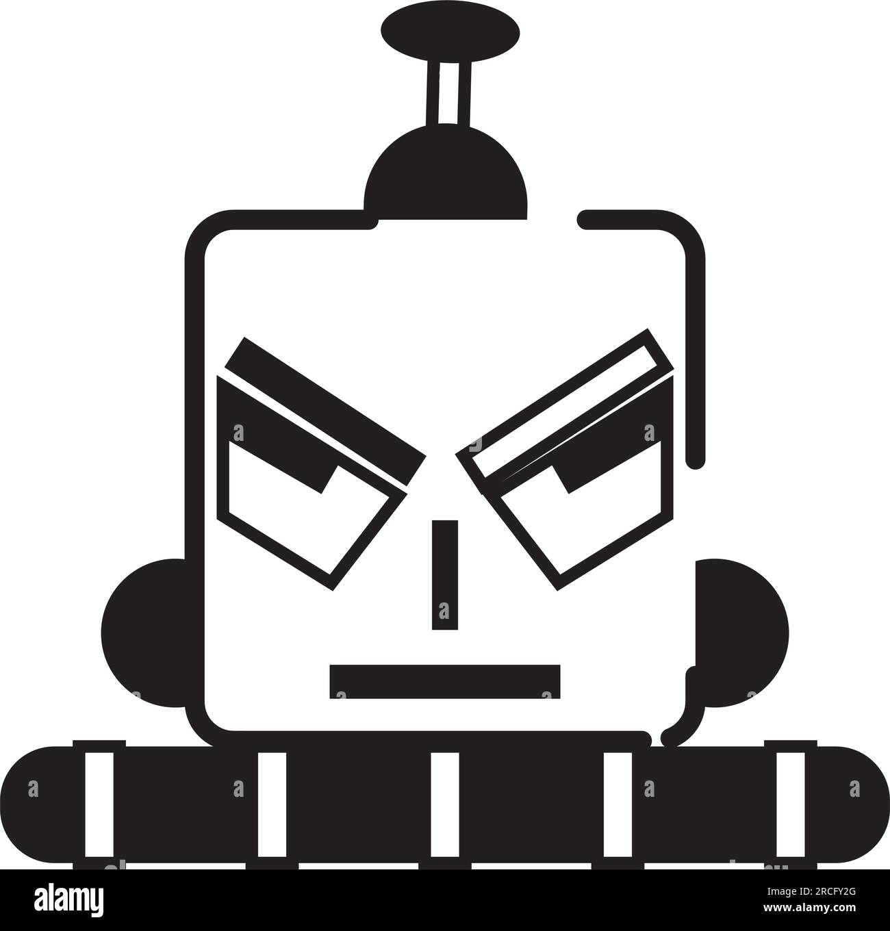 Isolated monochrome robot toy character icon Vector Stock Vector Image ...