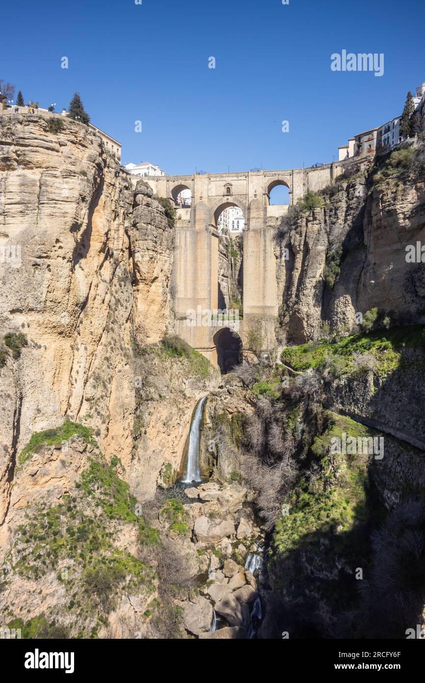 Panoramic View Of Puente Nuevo Over The Tagus Gorge Ronda Spain Stock panoramic-view-of-puente-nuevo-over-the-tagus-gorge-ronda-spain-stock