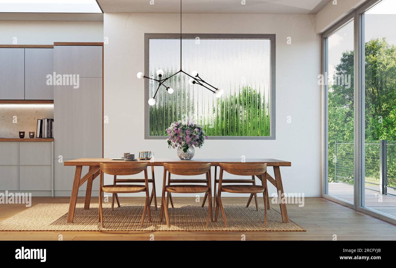 modern luxury style dining room Stock Photo - Alamy