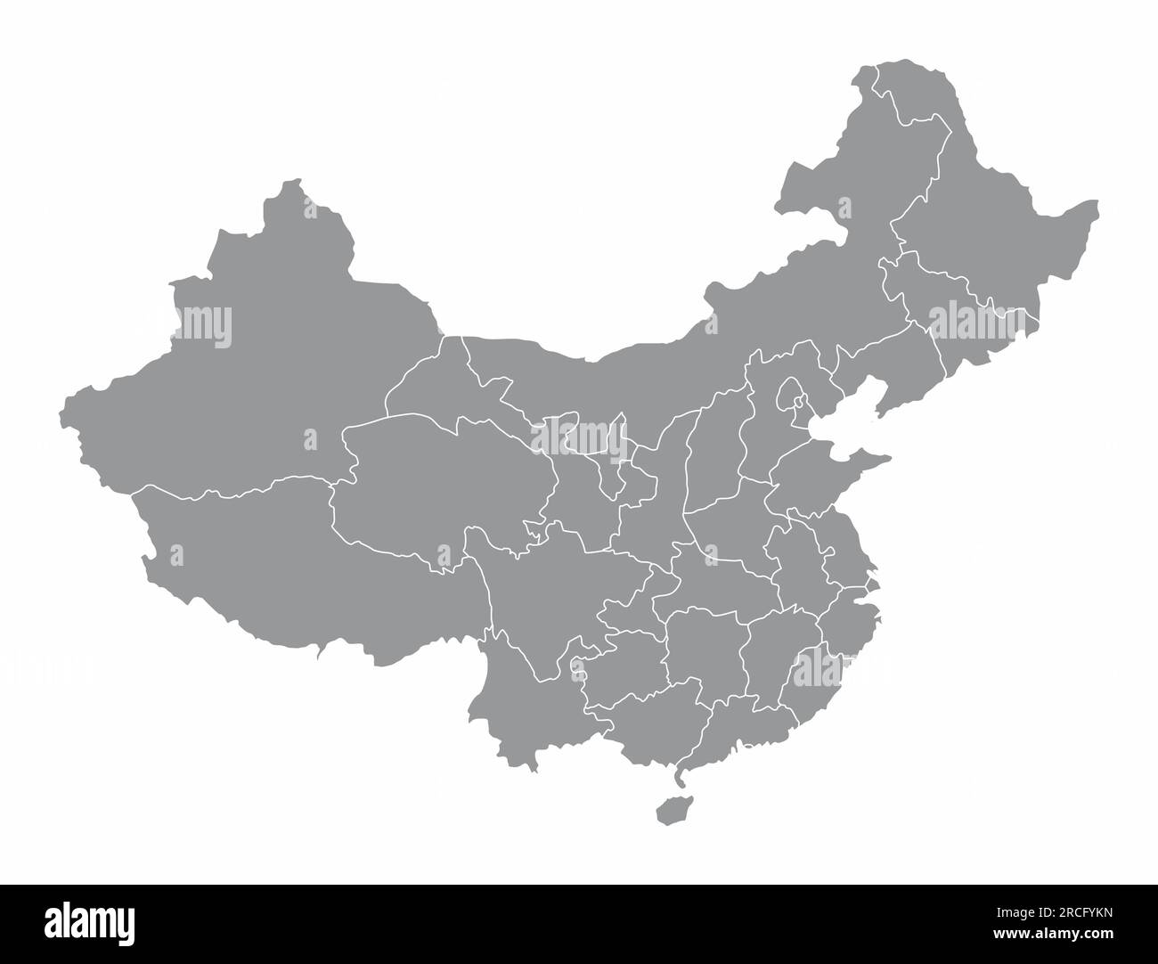 China administrative map isolated on white background Stock Vector