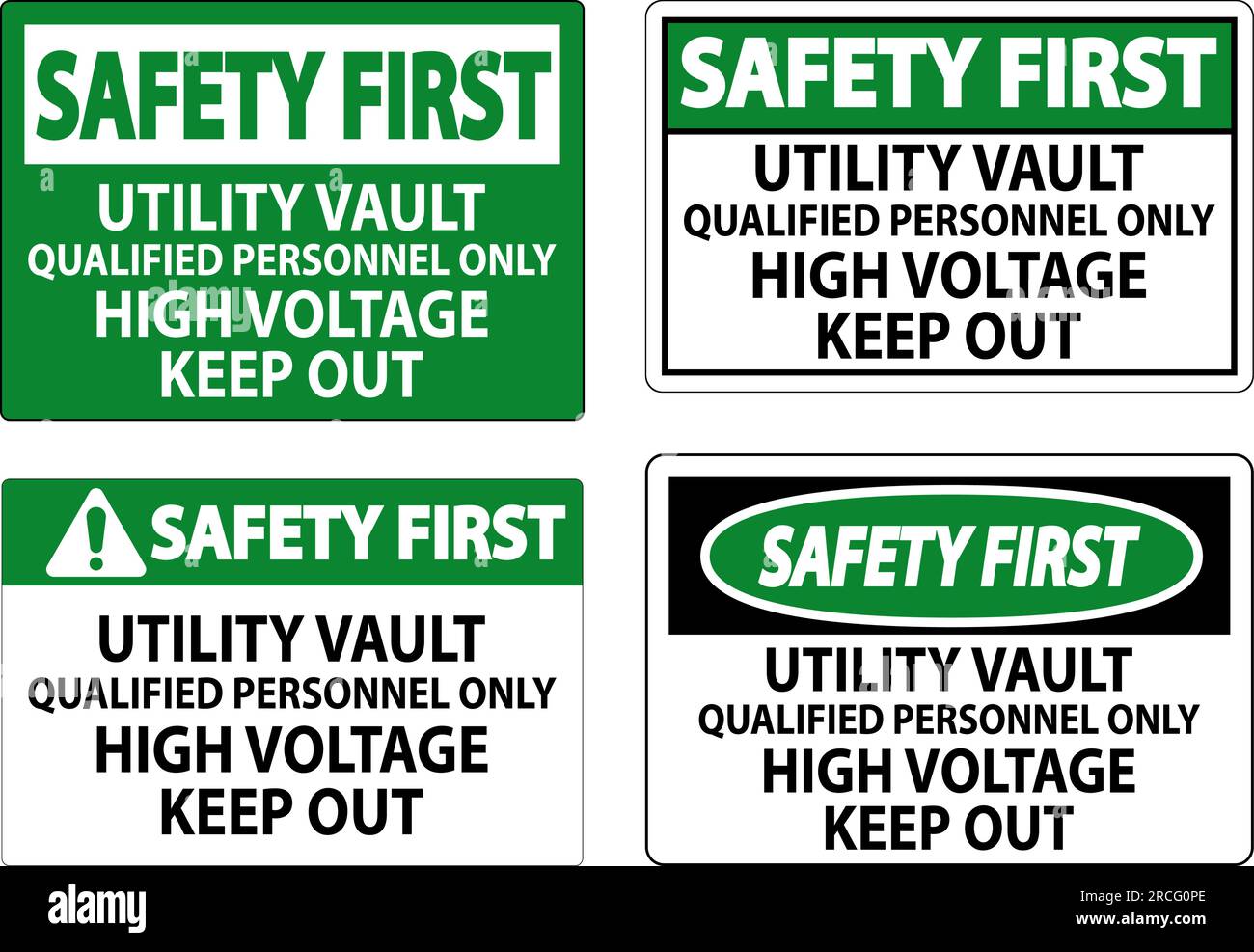 Safety First Sign Utility Vault Qualified Personnel Only, High