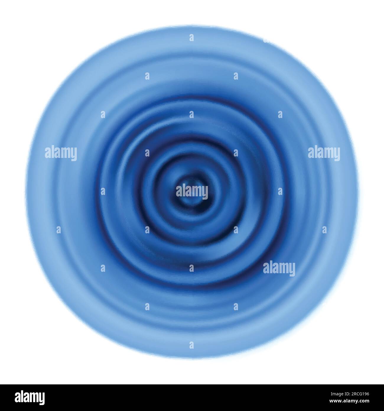 Vibrations. Blue rippled waves. Circular vibration. Vector graphic pattern with aqua membrane isolated on white background Stock Vector