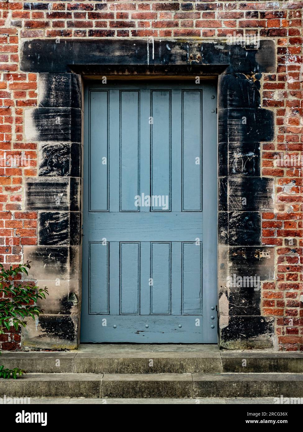 Closed wood door in the Walled garden. UK Stock Photo