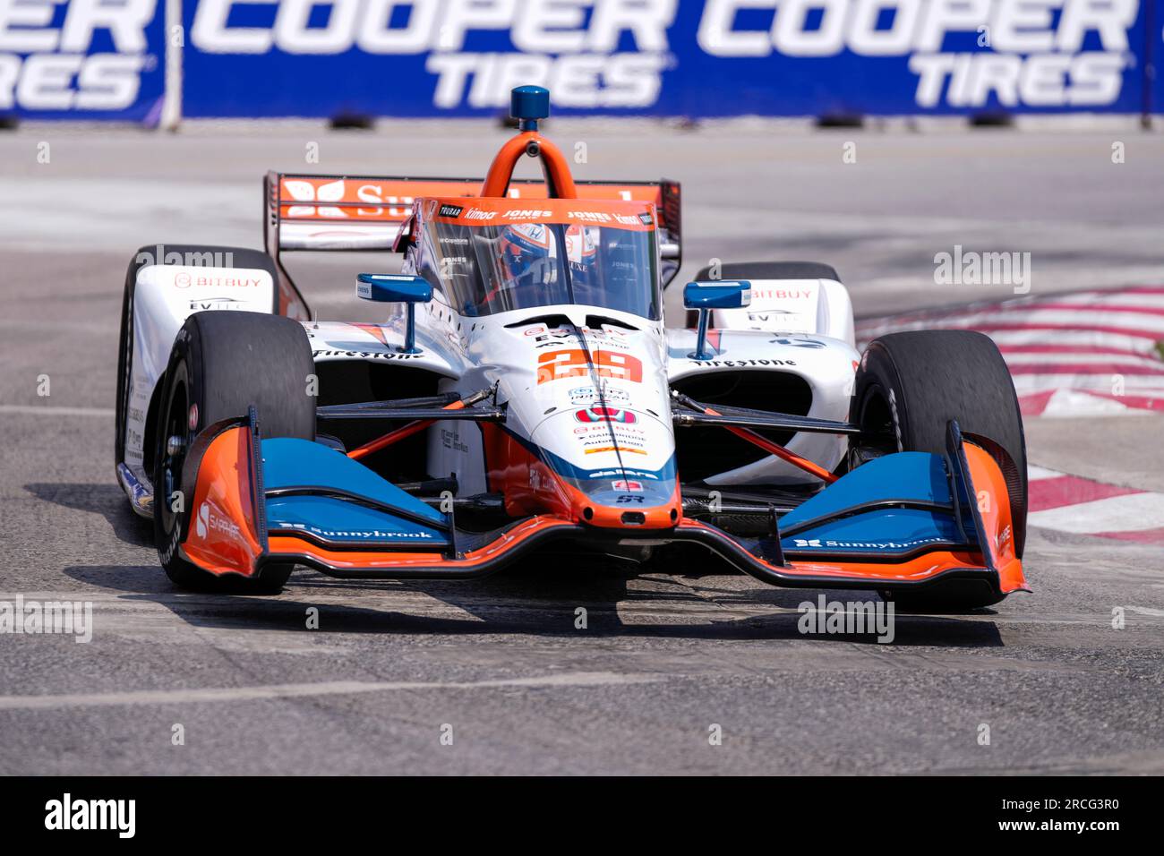 Toronto, Canada. 14th July, 2023. July 14, 2023, Toronto, ON, CANADA:  Devlin DeFrancesco, of Canada, drives during practice sessions at the 2023  Honda Indy Toronto in Toronto on Friday, July 14, 2023. (