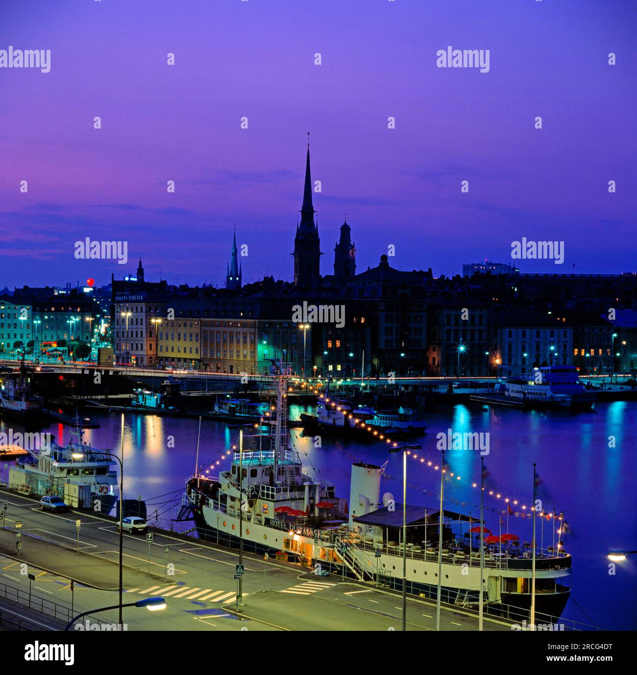 City at night, Stockholm, Sweden Stock Photo