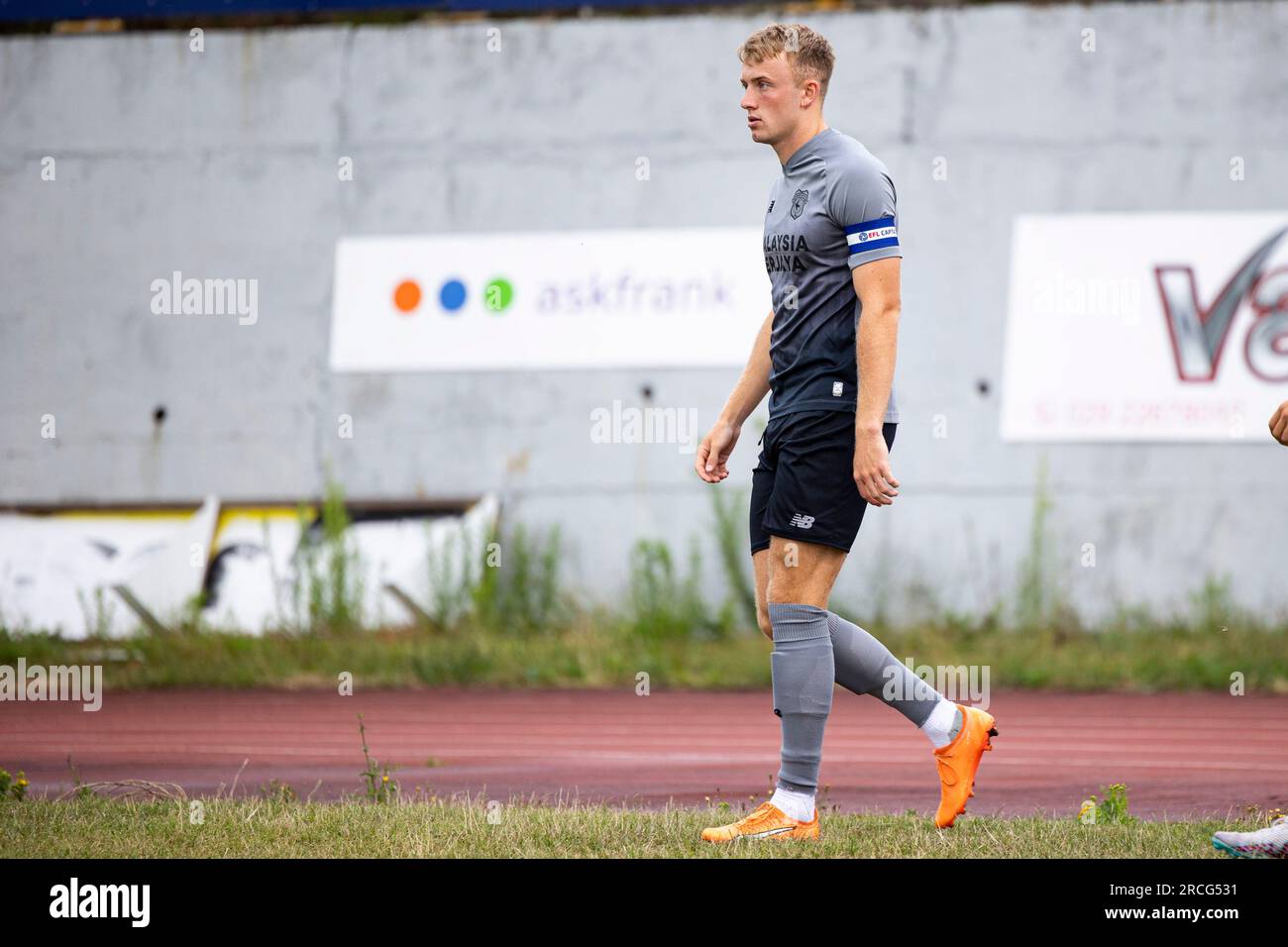 Barry, UK. 14th July, 2023. Eli King of Cardiff City in action