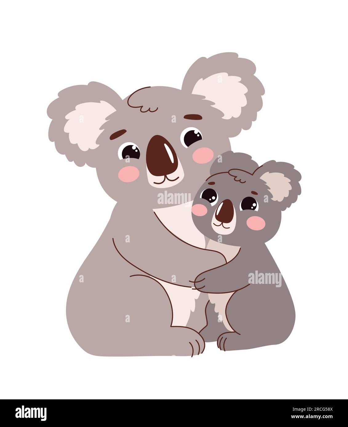 Big Stickers Set Australian Symbol Koalas Stock Vector (Royalty