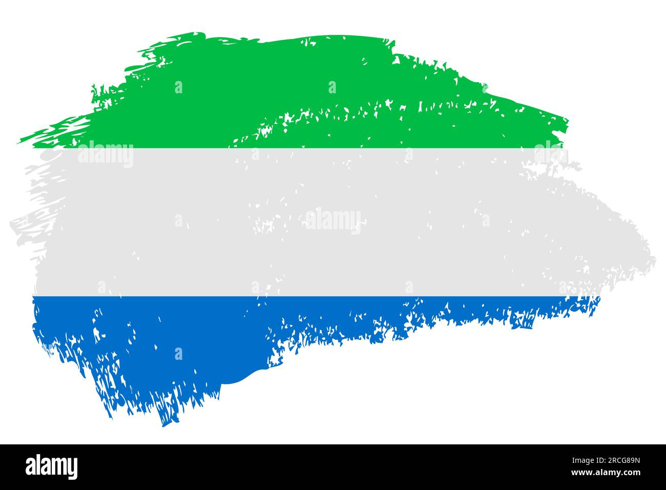 Sierra Leone brush stroke flag vector background. Hand drawn grunge ...