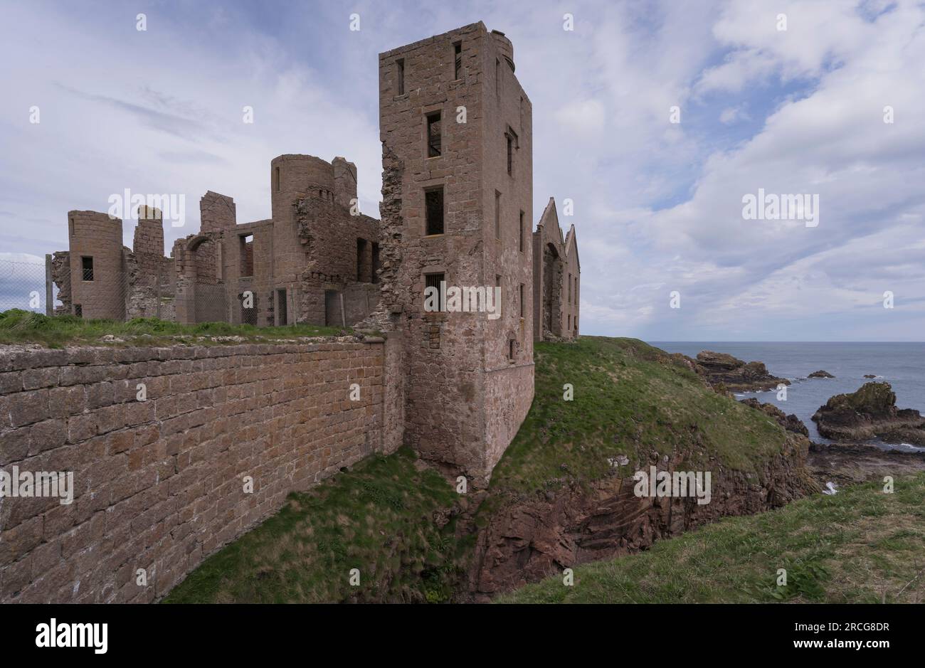 Ruins of New Slains Castle. Stock Photo