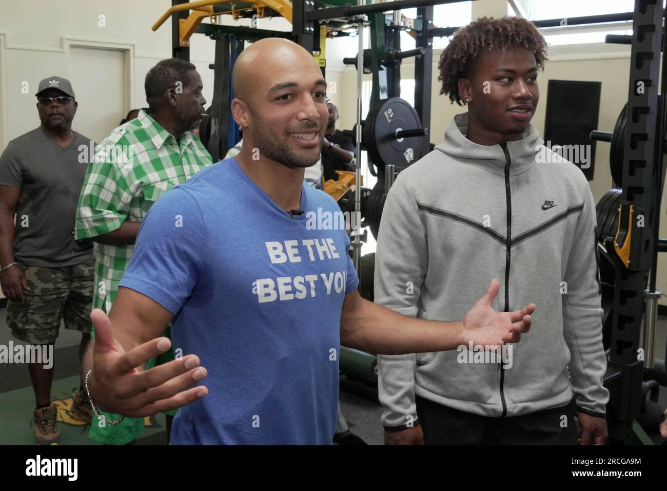 Los Angeles Chargers Running Back Austin Ekeler During Unveiling Of The los-angeles-chargers-running-back-austin-ekeler-during-unveiling-of-the
