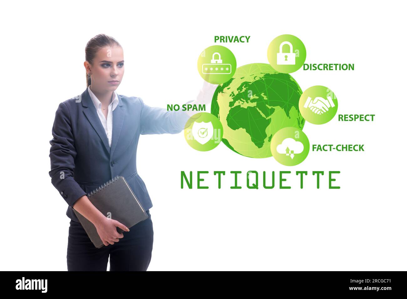 Concept of the etiquette and netiquette Stock Photo