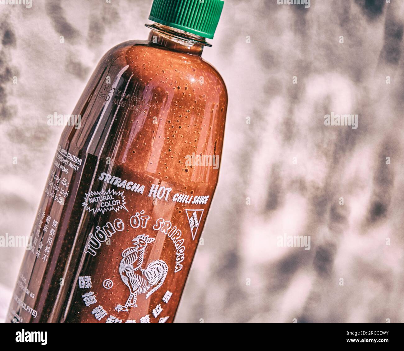 Los Angeles, CA, USA June 14, 2023 A close up of Sriracha hot chili