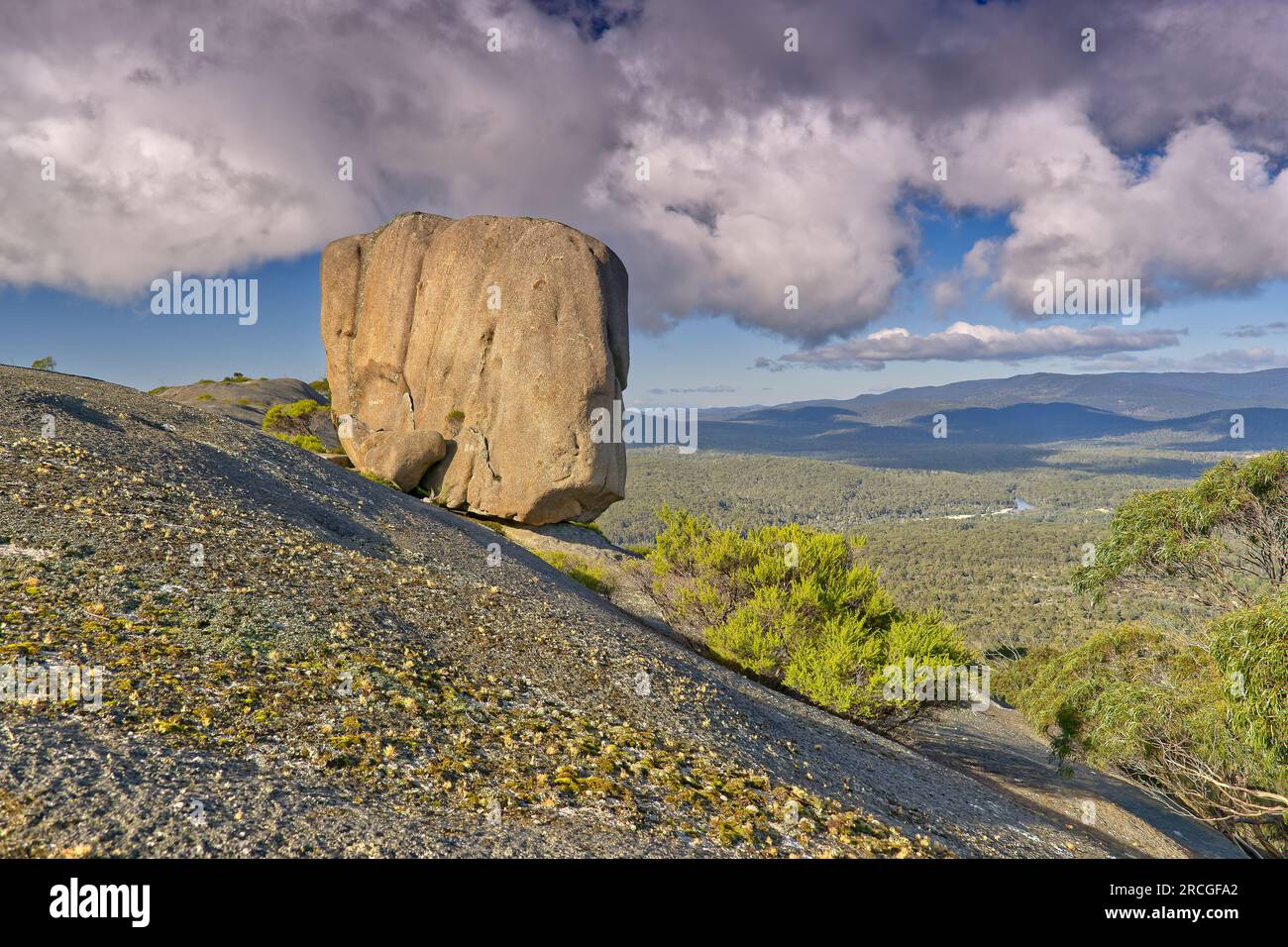 Cube Rock giant granite rock formation in Mount Campbell reserve near Gladstone, Tasmania, Australia Stock Photo
