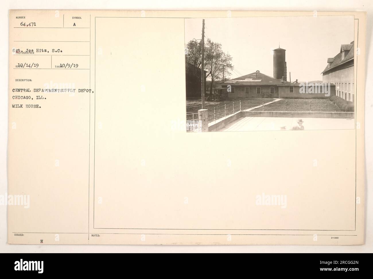 This image shows the milk house at the Central Department Supply Depot