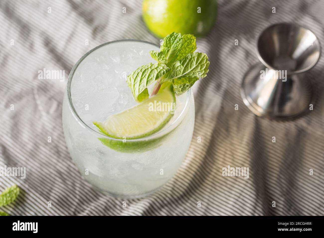 Moscow Mule Cocktail homemade classic Russian vodka, ginger beer, lime