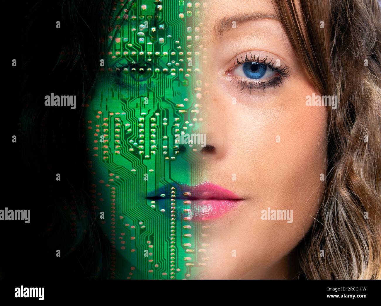 Artificial intelligence, conceptual composite image Stock Photo