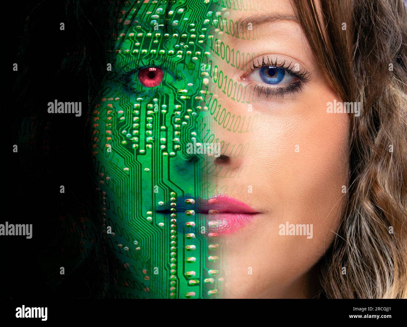 Artificial intelligence, conceptual composite image Stock Photo