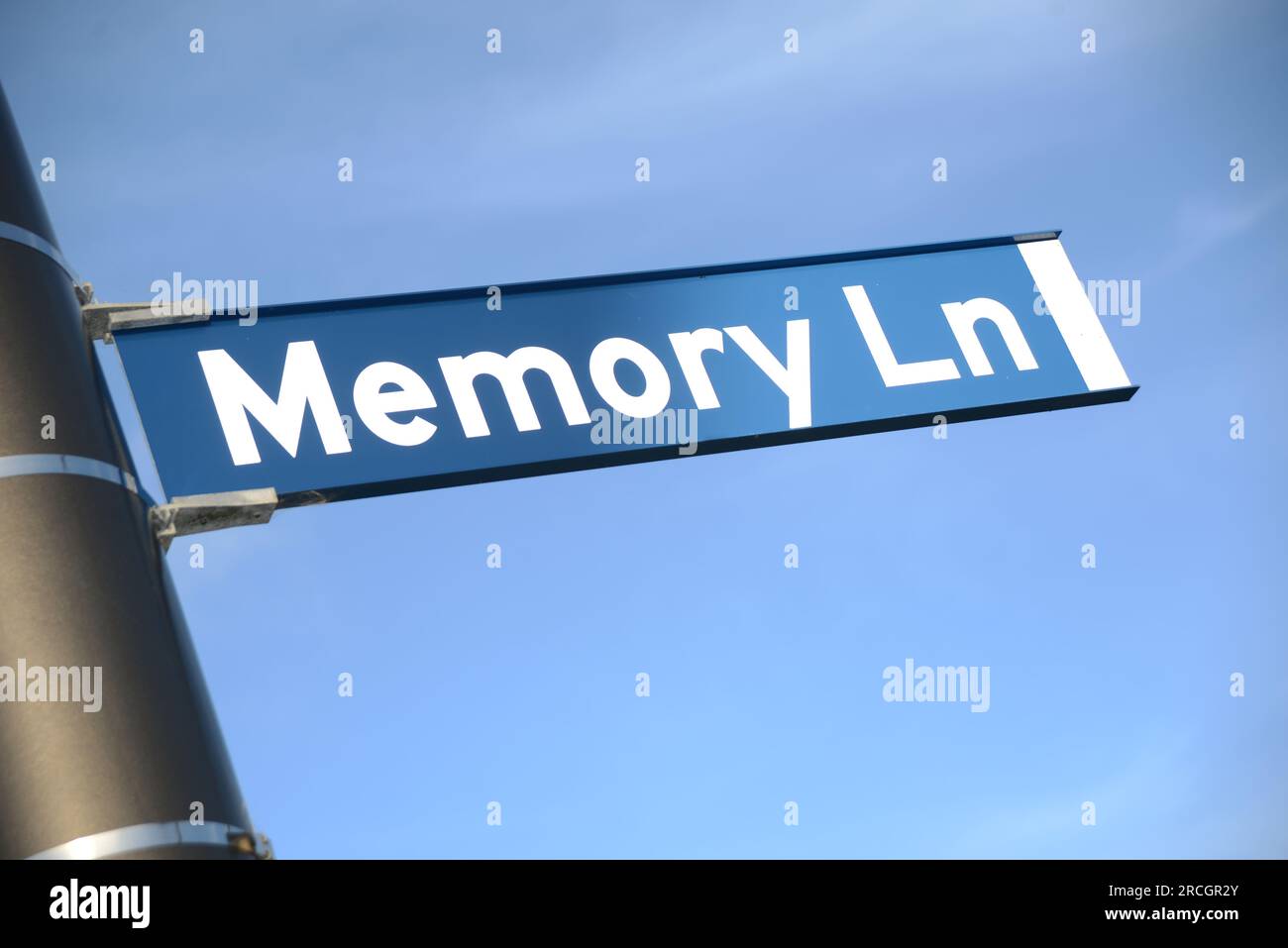 A street sign for Memory Lane in Christchurch, New Zealand Stock Photo