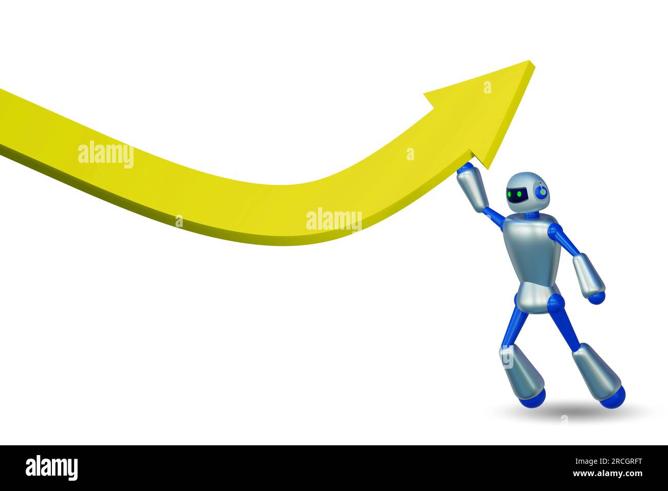 Artificial intelligence helping support the economic growth- 3d rendering Stock Photo