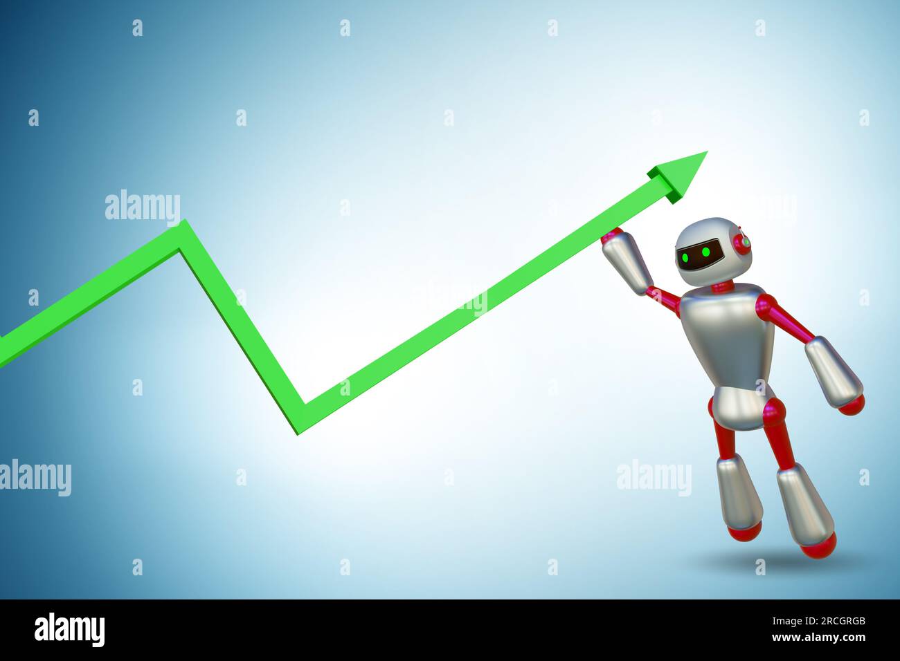 Artificial intelligence helping support the economic growth- 3d rendering Stock Photo