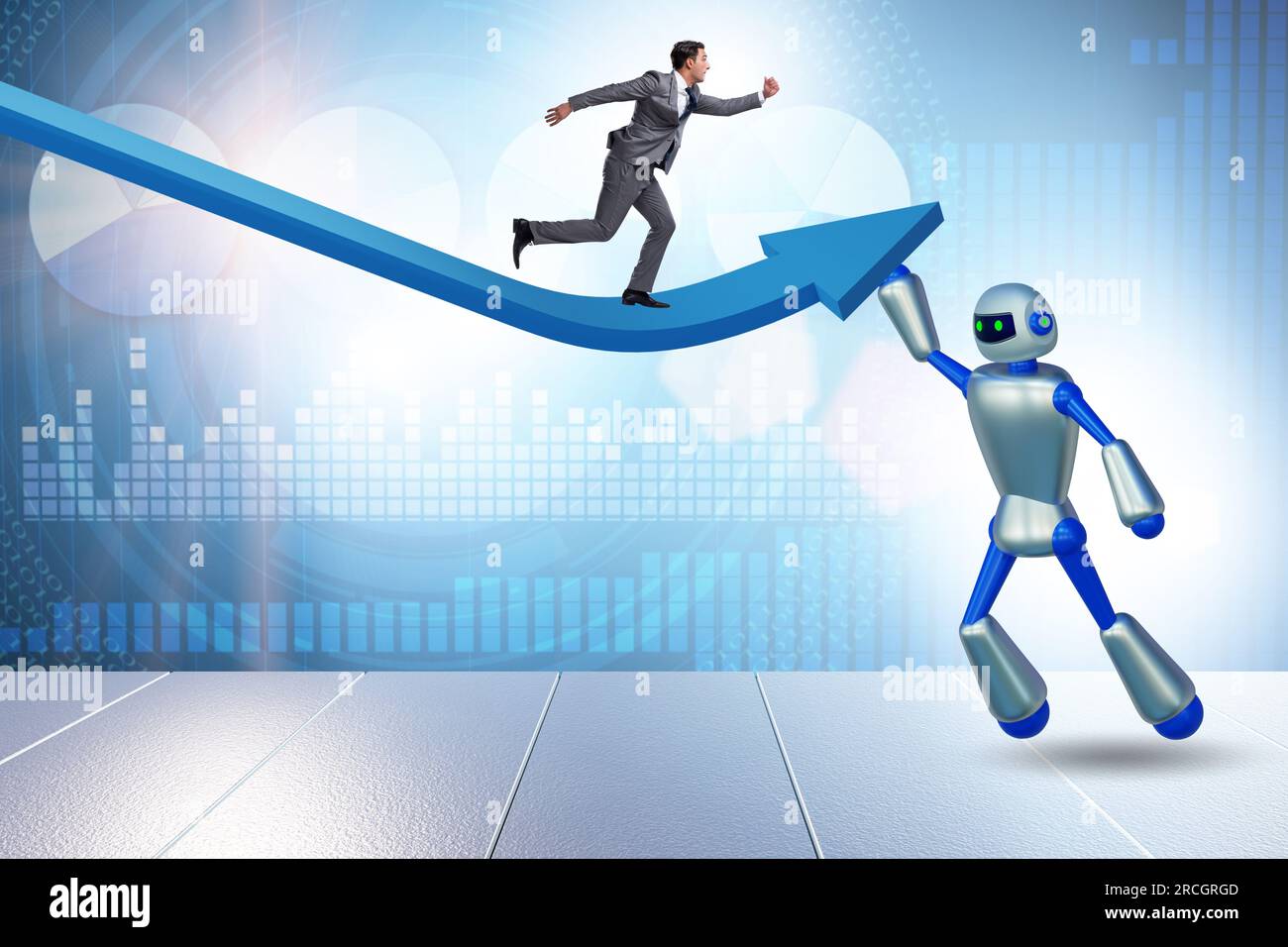 Artificial intelligence helping support the economic growth Stock Photo