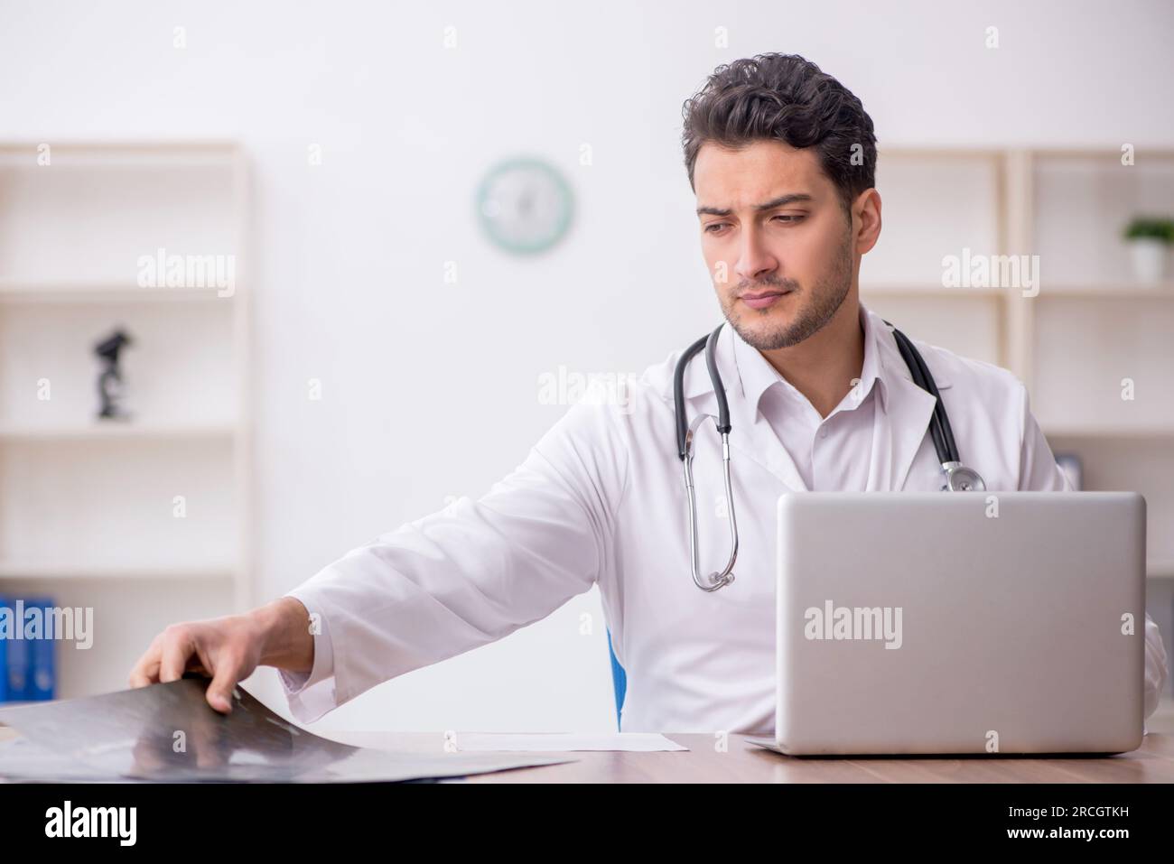 Young doctor radiologist working at the hospital Stock Photo