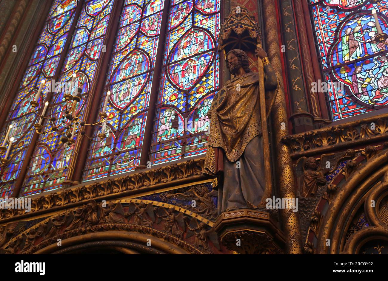 An Apostle - Sainte-Chapelle, Paris, France Stock Photo