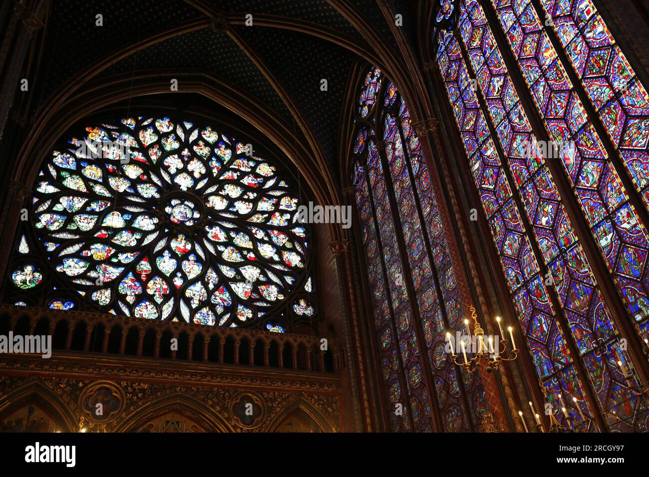 The rose and the window - Sainte-Chapelle, Paris, France Stock Photo