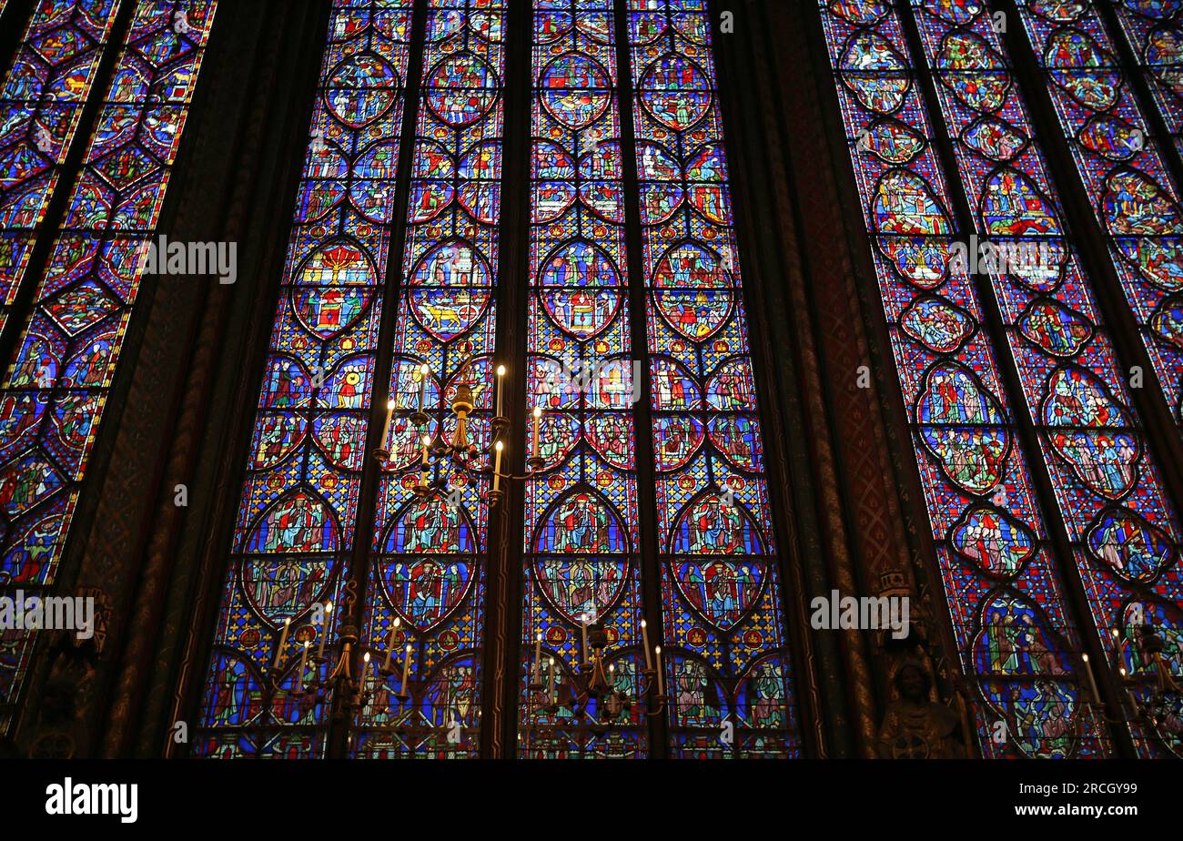 Stained glass window - Sainte-Chapelle, Paris, France Stock Photo