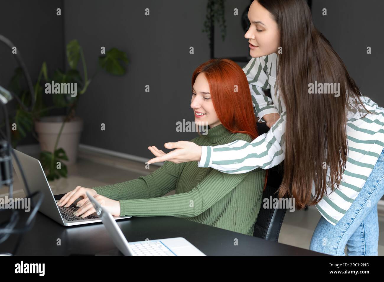 Female programmers working in office Stock Photo