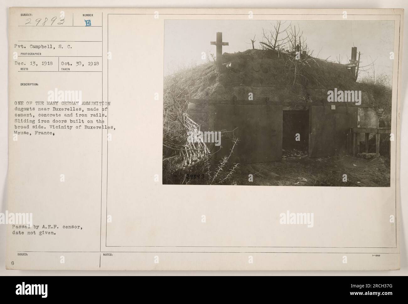 WW1 France photo postcard soldiers sitting outside cement dugout c1917 WW1 France photo postcard soldiers sitting outside cement dugout c1917