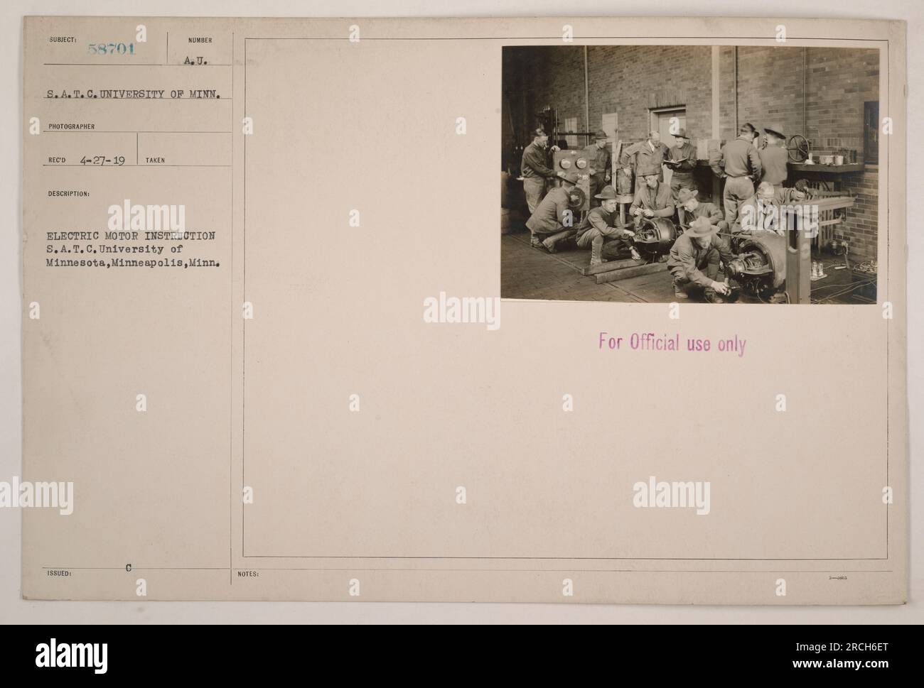 Soldiers from the S.A.T.C. at the University of Minnesota in