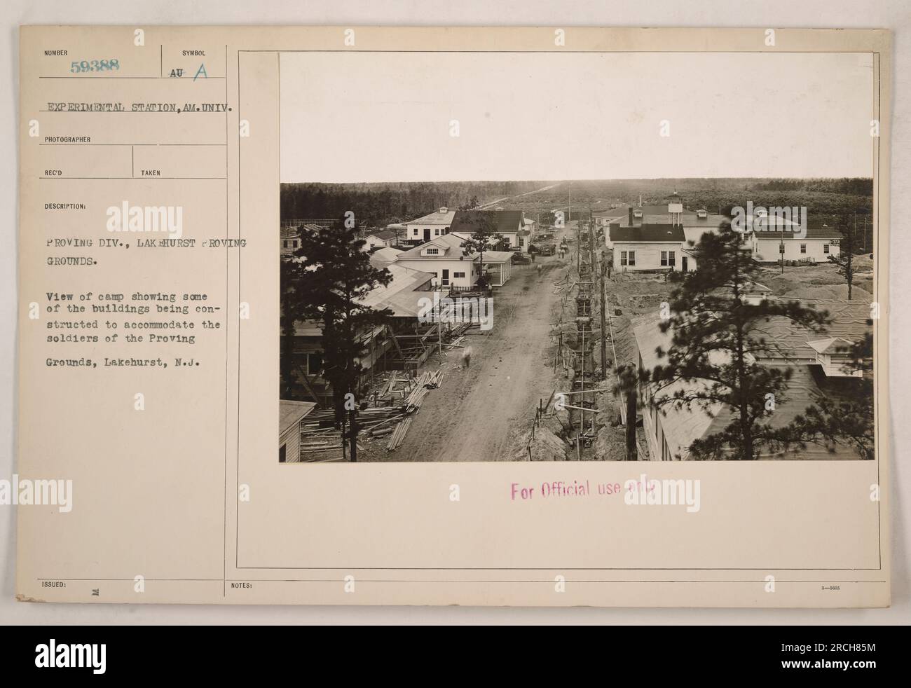 Construction of buildings at the Proving Grounds in Lakehurst, New