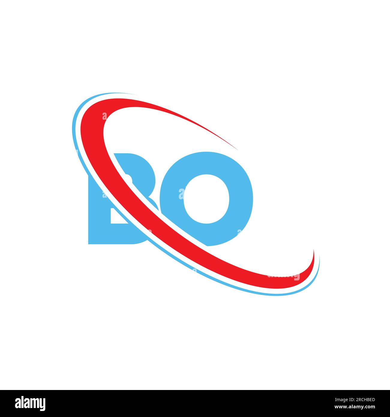 BO B O letter logo design. Initial letter BO linked circle upercase