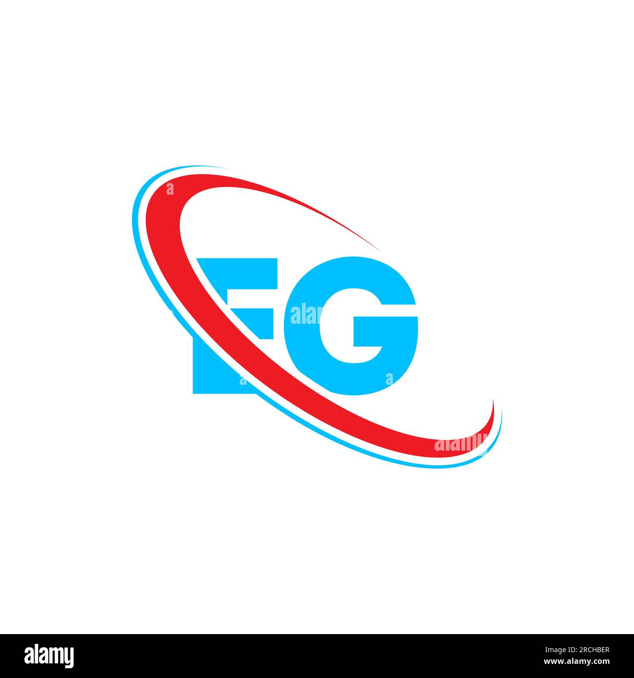 EG E G letter logo design. Initial letter EG linked circle upercase ...