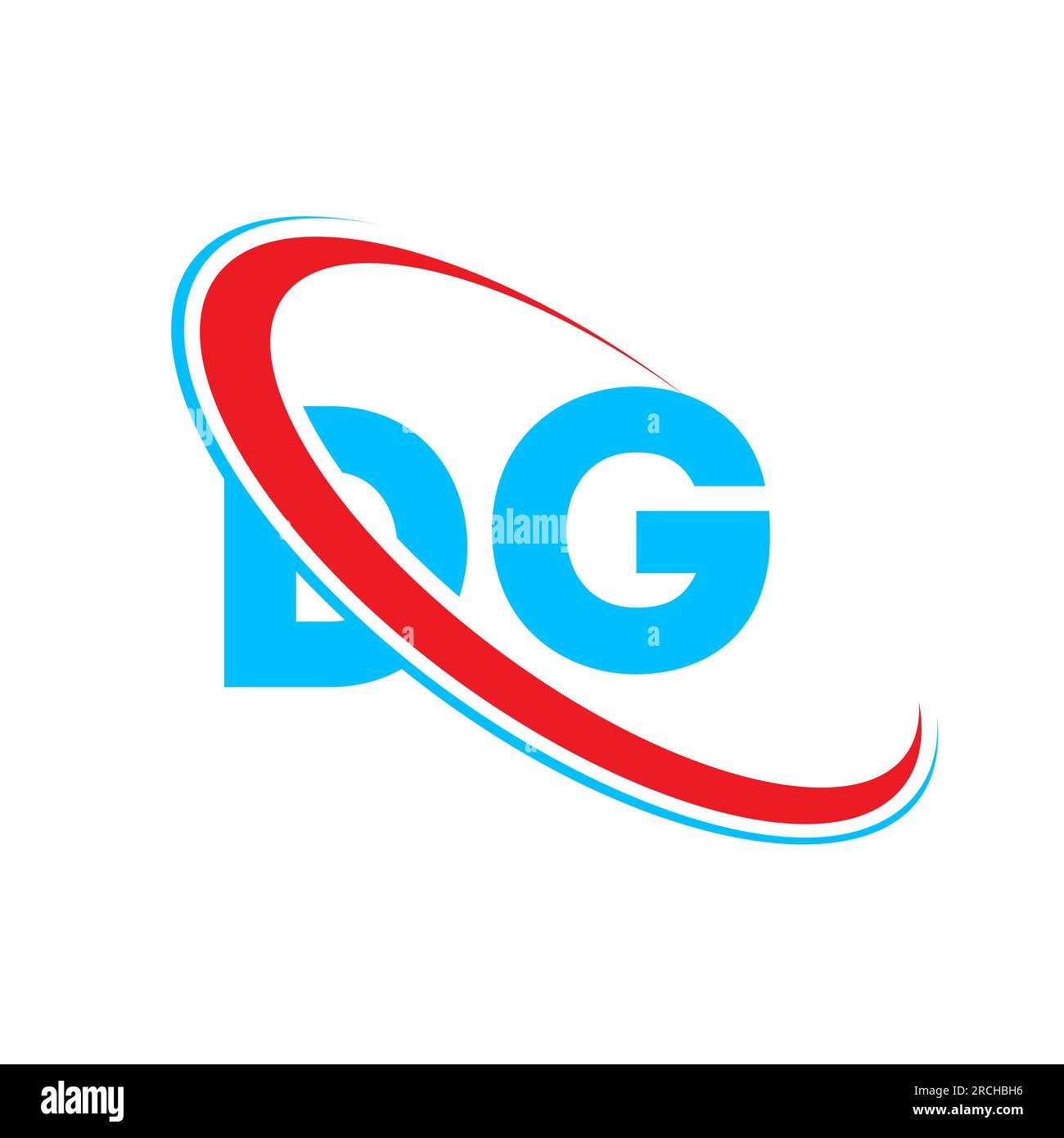 Dg D G Letter Logo Design Initial Letter Dg Linked Circle Upercase Monogram Logo Red And Blue