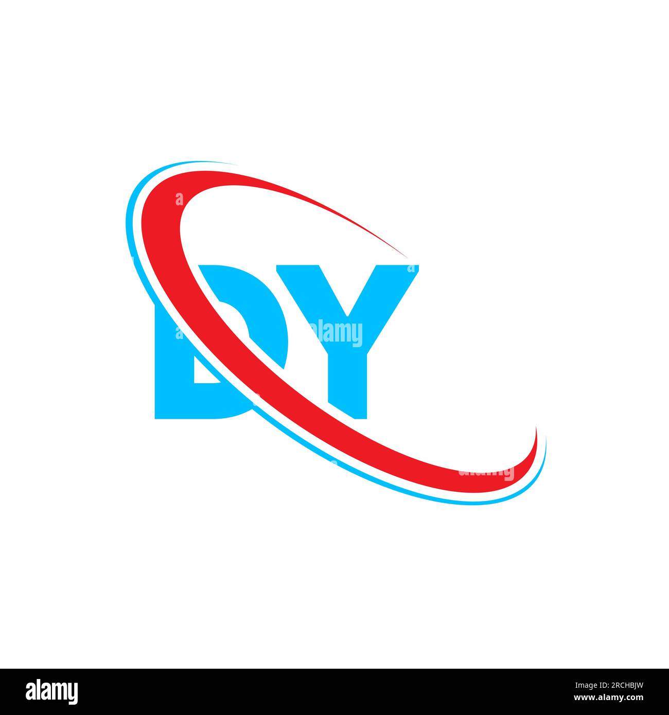 DY D Y letter logo design. Initial letter DY linked circle upercase ...