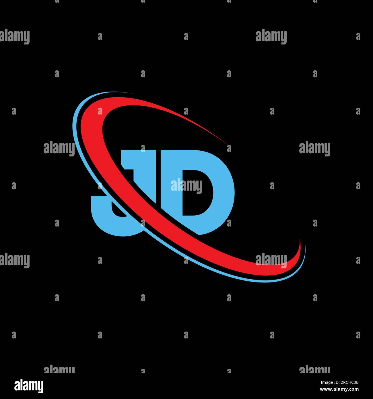 JD J D letter logo design. Initial letter JD linked circle upercase monogram logo red and blue. JD logo, JD design Stock Vector