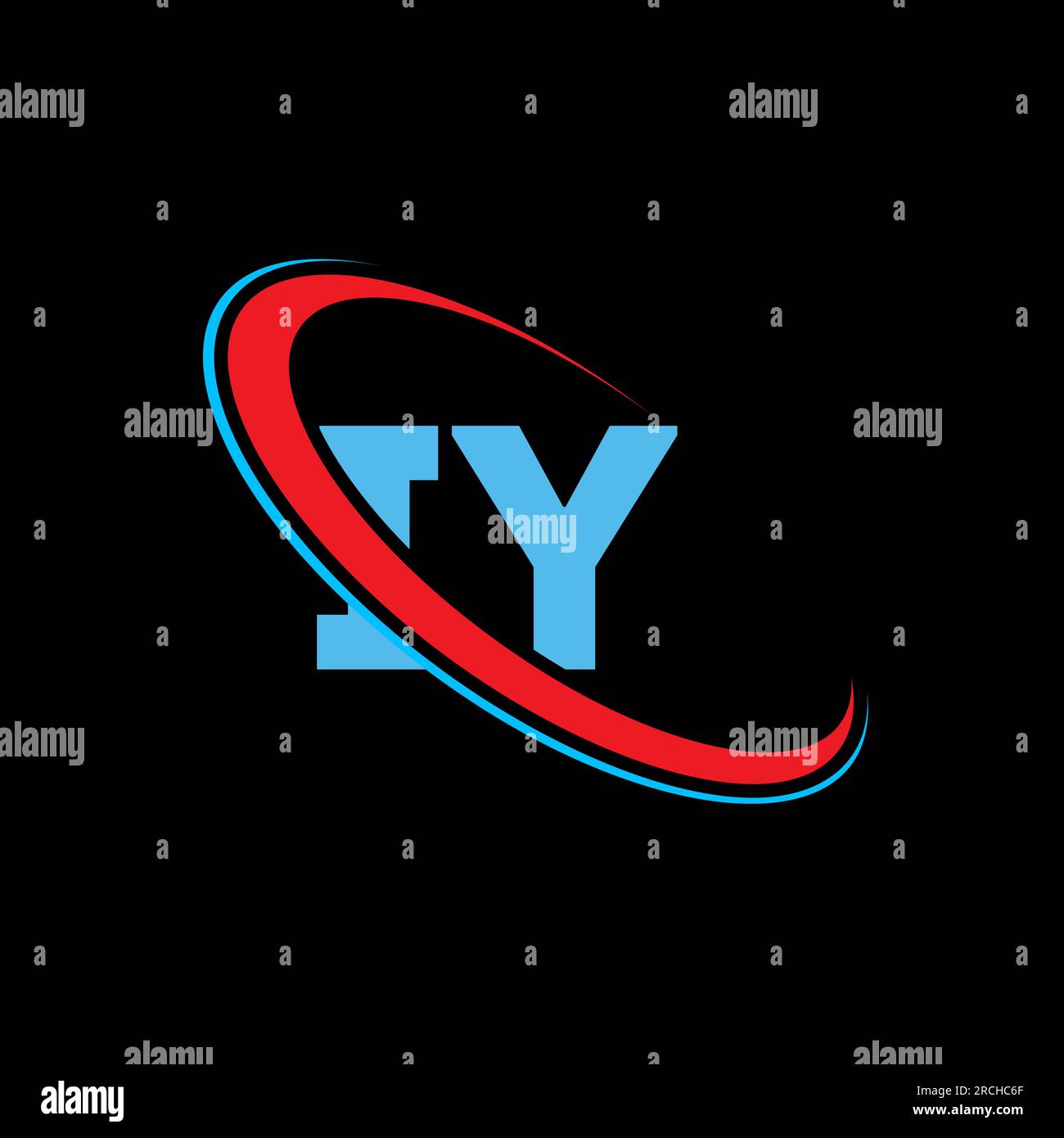 IY I Y letter logo design. Initial letter IY linked circle upercase ...